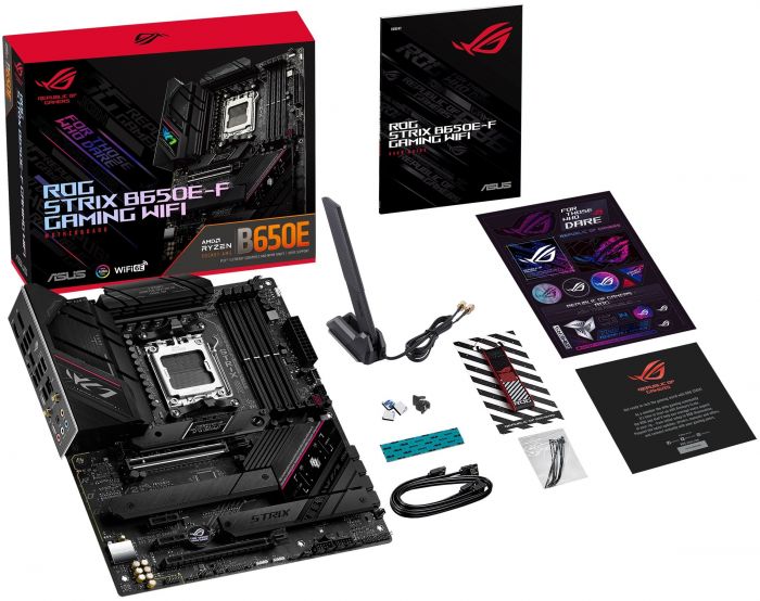 Материнcька плата ASUS ROG STRIX B650E-F GAMING WIFI sAM5 B650 4xDDR5 M.2 HDMI DP WiFi BT ATX