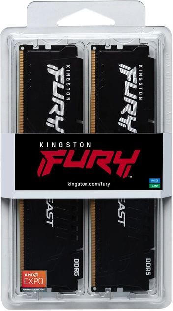 Пам'ять ПК Kingston DDR5 32GB KIT (16GBx2) 5200 FURY Beast Black EXPO