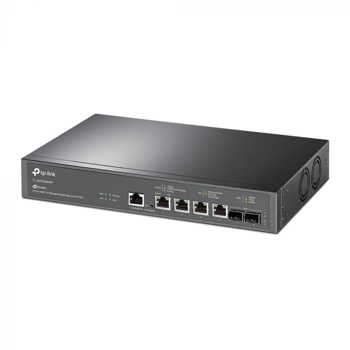 Комутатор TP-LINK  TL-SX3206HPP 2xSFP+ (10GE) 4x10GE LAN console+microUSB  L2 JetStream 19" 1U