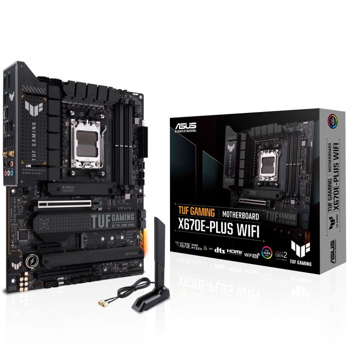 Материнcька плата ASUS TUF GAMING X670E-PLUS WIFI sAM5 X670 4xDDR5 M.2 HDMI DP WiFi BT ATX