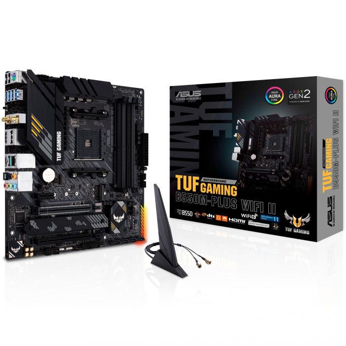 Материнcька плата ASUS TUF GAMING B550M-PLUS WIFI II sAM4 B550 4xDDR4 M.2 HDMI DP Wi-Fi BT mATX