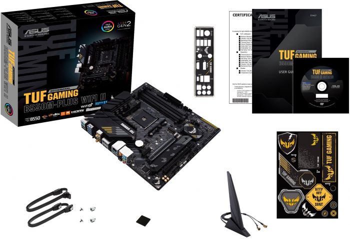 Материнcька плата ASUS TUF GAMING B550M-PLUS WIFI II sAM4 B550 4xDDR4 M.2 HDMI DP Wi-Fi BT mATX