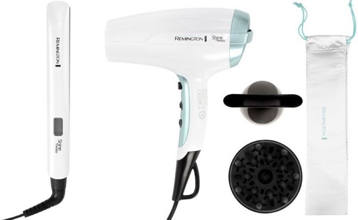 Подарунковий набір фен + випрямляч Remington S8500GP Shine Therapy GiftPack