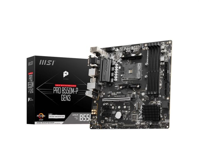 Материнcька плата MSI PRO B550M-P GEN3 sAM4 B550 4xDDR4 HDMI DVI DSub mATX