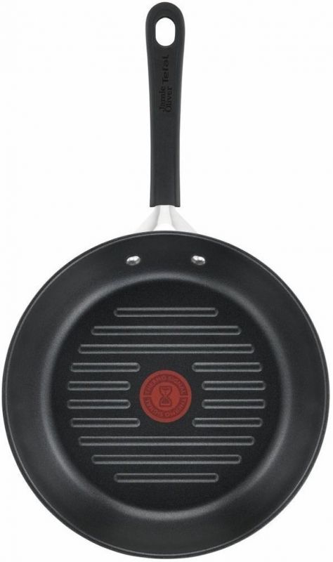 Сковорідка гриль Tefal Jamie Oliver Home Cook, 26 см, нержавіюча сталь, БЕЗ кришки