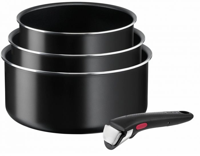 Набір посуду з 4 предметів Tefal Ingenio Easy Cook N Clean, алюміній, 16 см (1.7 л), 18 см (2.2 л), 20 см (2.7 л) , змінна ручка