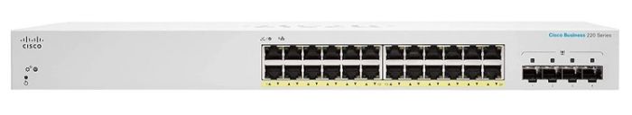 Комутатор Cisco CBS220 Smart 24-port GE, PoE, 4x1G SFP