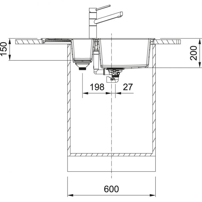 Кухонна мийка Franke Sirius 2.0 S2D 651-78/143.0632.390/дві чаші/тектонайт/780х500х200(150)/врізна/білий