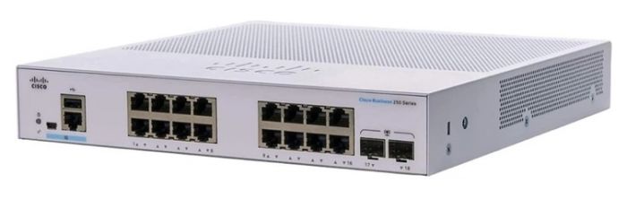 Комутатор Cisco CBS250 Smart 16-port GE, 2x1G SFP