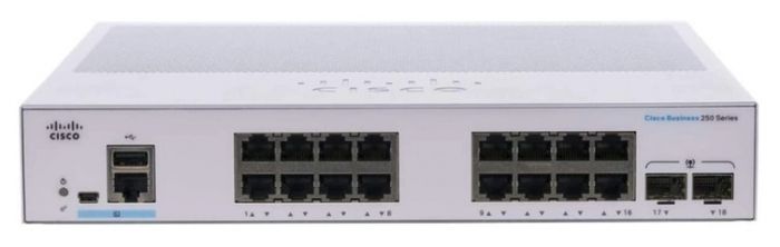 Комутатор Cisco CBS250 Smart 16-port GE, 2x1G SFP