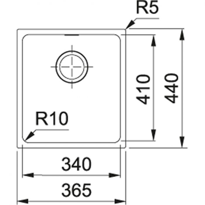 Кухонна мийка Franke Sirius SID 110-34/144.0649.546/тектонайт/365х440х200/монтаж під стільницю/сірий