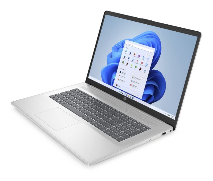 Ноутбук HP 17-cn2009ua 17.3" FHD IPS AG, Intel i7-1255U, 16GB, 1TB+F512GB, NVD550-2, DOS, сріблястий