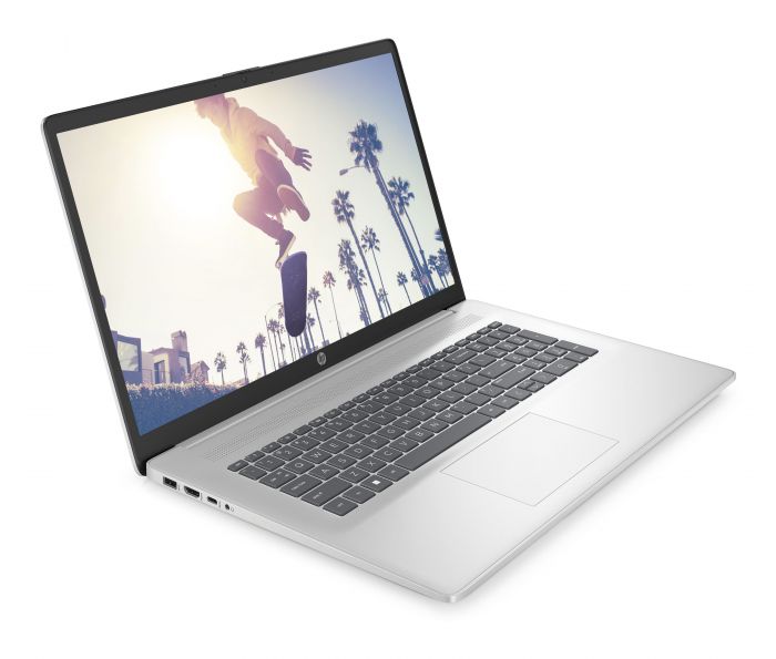 Ноутбук HP 17-cn2009ua 17.3" FHD IPS AG, Intel i7-1255U, 16GB, 1TB+F512GB, NVD550-2, DOS, сріблястий