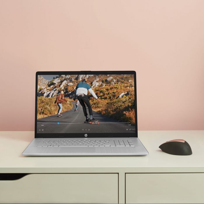 Ноутбук HP 17-cn3000ua 17.3" FHD IPS AG, Intel i7-1355U, 16GB, F1024GB, NVD550-2, DOS, сріблястий