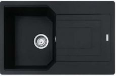 Мийка кухонна Franke Urban, фраграніт, прямокутник, з крилом, 780х500х220мм, чаша - 1, накладна, UBG 611-78, чорний матовий