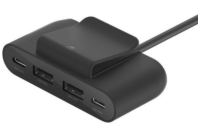 Адаптер Belkin 2хUSB-C/2хUSB-A, 2м, чорний