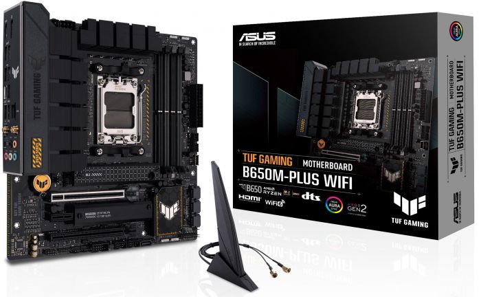 Материнcька плата ASUS TUF GAMING B650M-PLUS WIFI sAM5 B650 4xDDR5 M.2 HDMI DP WiFi BT mATX