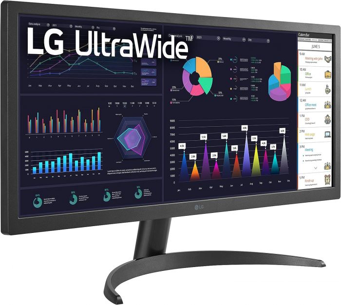 Монітор LG 25.7" 26WQ500-B HDMI, Audio, IPS, 2560x1080, 21:9, 75Hz, sRGB 99%, FreeSync, HDR10