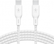 Кабель заряджання/синхронізації Belkin USB-С > USB-С 2м, 100Вт, плетений, білий