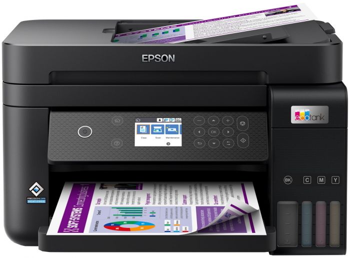 БФП ink color A4 Epson EcoTank L6270 33_20 ppm ADF Duplex USB Ethernet Wi-Fi 4 inks Black Pigment