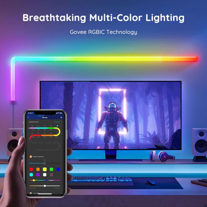 Набір настінних світильників Govee H6062 Glide Wall Light, 6+1, RGBIC, WI-FI/Bluetooth, білий
