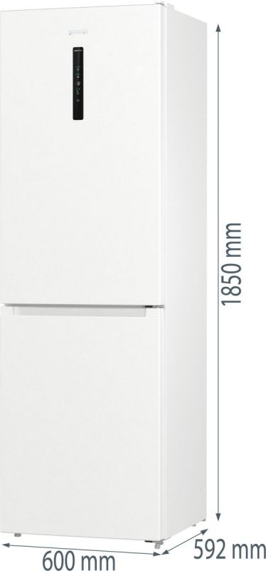 Холодильник з нижн. мороз. камерою Gorenje, 185х60х60см, 2 двері, 210(110)л, А++, Total NF, Зона св-ті, Зовн. Диспл,