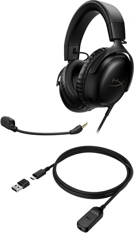 Гарнiтура HyperX Cloud III 3.5mm/USB-A/USB-C Black