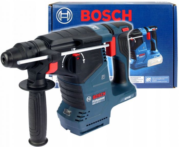 Перфоратор акумуляторний Bosch GBH 187-LI, патрон SDS-plus 24мм, 18В 1х5Аг, 2.4Дж, 3 режими, 980об/хв, 3кг