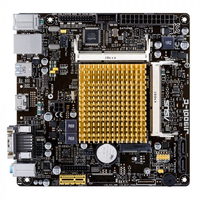 Материнска плата ASUS J1900I-C CPU Celeron Quad-Core 2.0GHz 2xDDR3 SO-DIMM D-Sub HDMI Com mITX