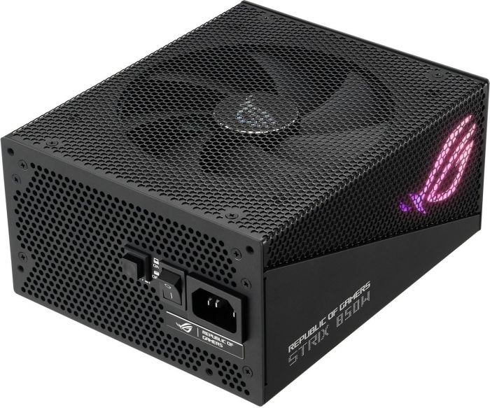 Блок живлення ASUS ROG STRIX AURA  (850W), >90%, 80+ Gold, 135мм, 1xMB 24pin(20+4), 2xCPU 8pin(4+4), 4xMolex, 5xSATA, 4xPCIe 8pin(6+2), Fully Modular, ARGB, ROG-STRIX-850G-AURA-GAMING