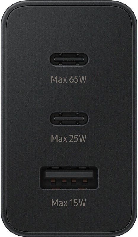 Мережевий зарядний пристрій Samsung 65W Power Adapter Trio (w/o cable) Black