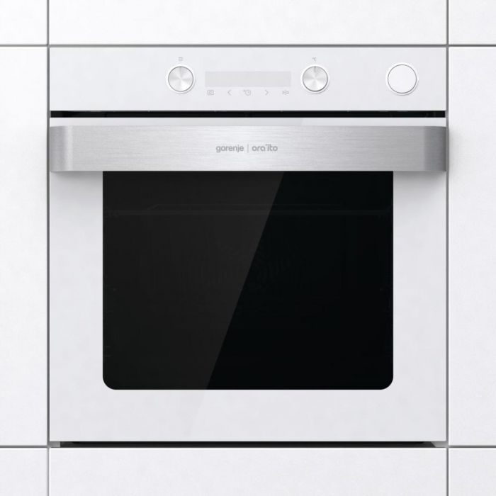 Духова шафа Gorenje електрична, 77л, A+, пара, дисплей, білий