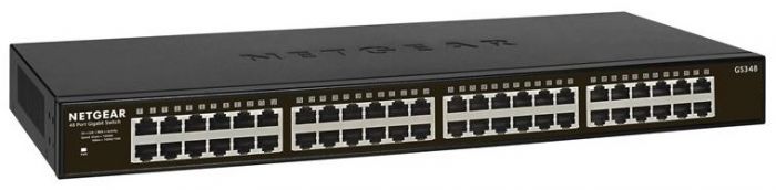 Комутатор NETGEAR GS348, 48xGE, некерований