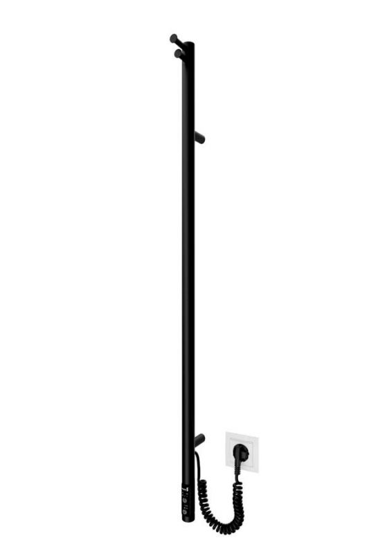 Рушникосушка Mario Рей 1500х30-130мм електр., з таймером-регулятором, чорний матовий