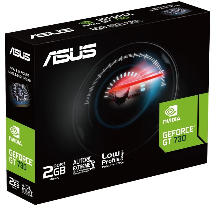 Вiдеокарта ASUS GeForce GT730 2GB DDR3 EVO low-profile graphics card for HTPC builds GT730-2GD3-BRK-EVO