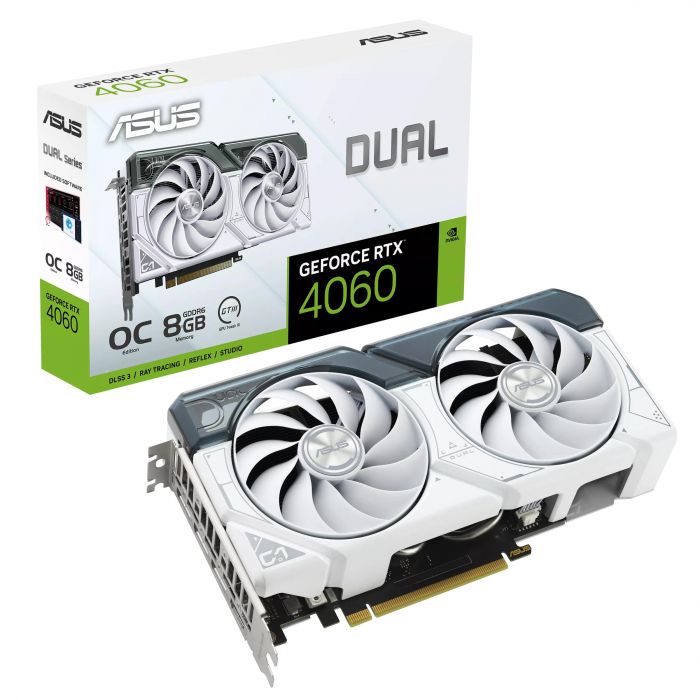 Відеокарта ASUS GeForce RTX 4060 8GB GDDR6 DUAL OC DUAL-RTX4060-O8G-WHITE білий