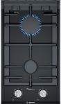 Варильна поверхня Bosch газова на склі, 30см, Доміно, чавун, чорний