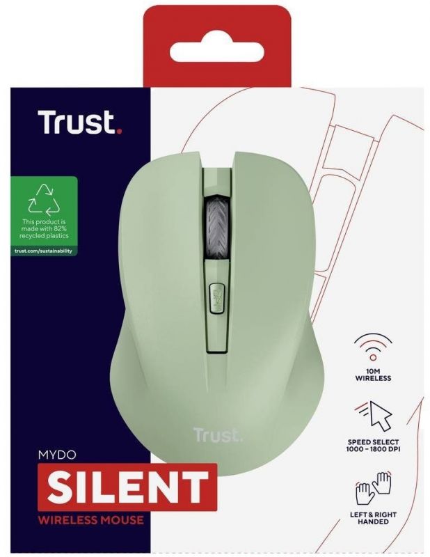 Миша Trust MYDO SILENT, WL, Зелений