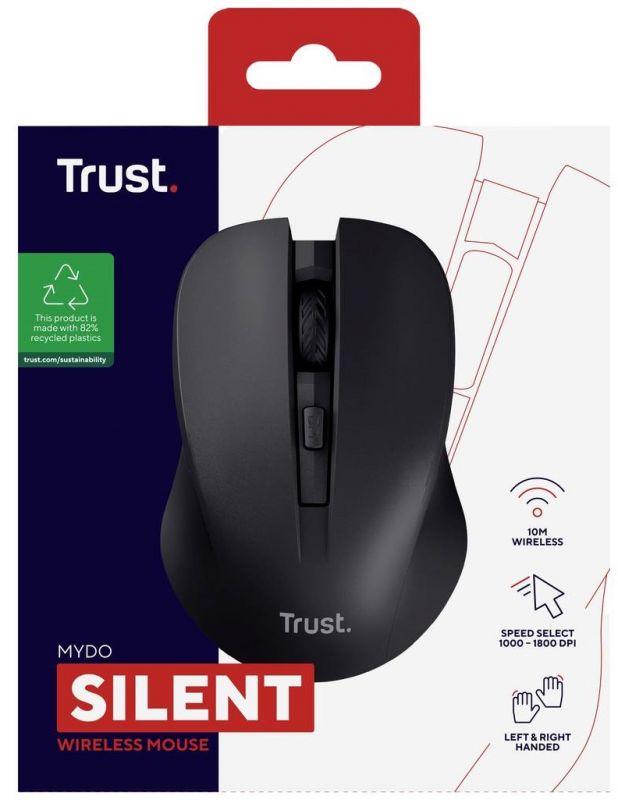 Миша Trust MYDO SILENT, WL, Чорний