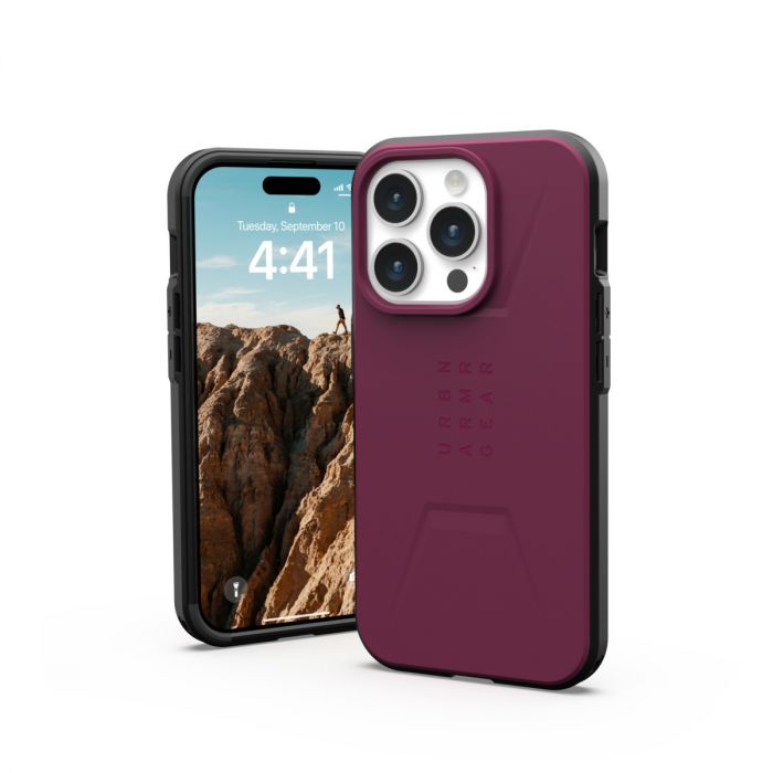 Чохол UAG для Apple iPhone 15 Pro Civilian Magsafe, Bordeaux