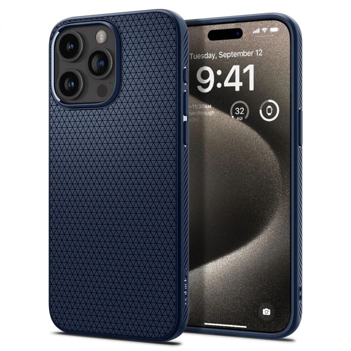 Чохол Spigen для Apple iPhone 15 Pro Max Liquid Air, Navy Blue