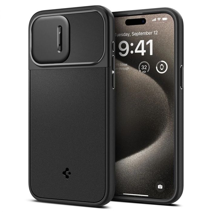 Чохол Spigen для Apple iPhone 15 Pro Max Optik Armor MagFit, Black