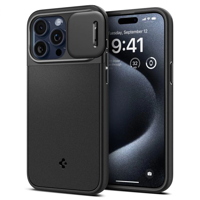 Чохол Spigen для Apple iPhone 15 Pro Optik Armor MagFit, Black