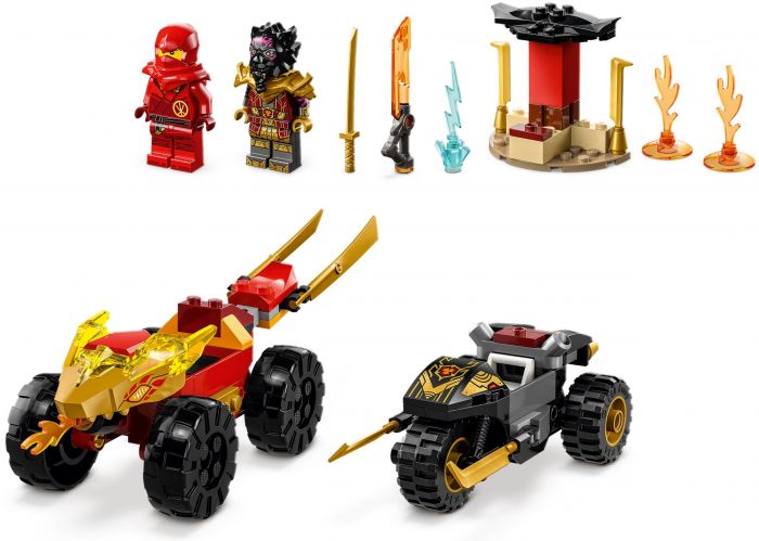 Конструктор LEGO Ninjago Кай та Рас: Битва на машині та мотоциклі