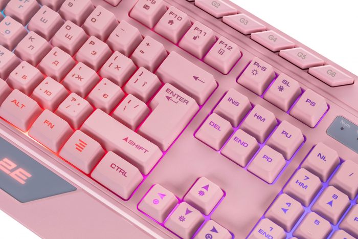 Клавіатура 2E GAMING KG315 RGB USB Pink Ukr