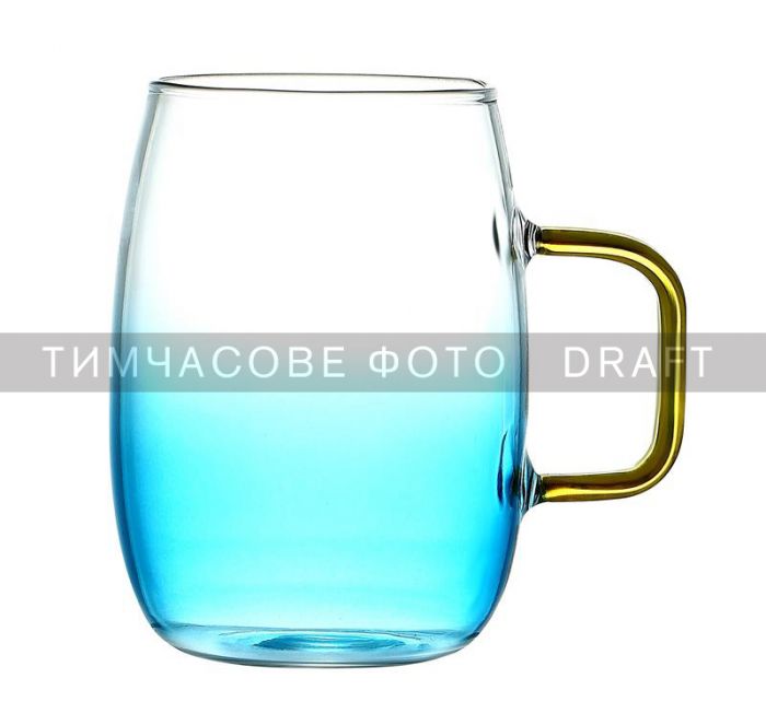 Набір чашок з ручками Ardesto Blue Atlantic, 300 мл, 2 од., боросилікатне скло