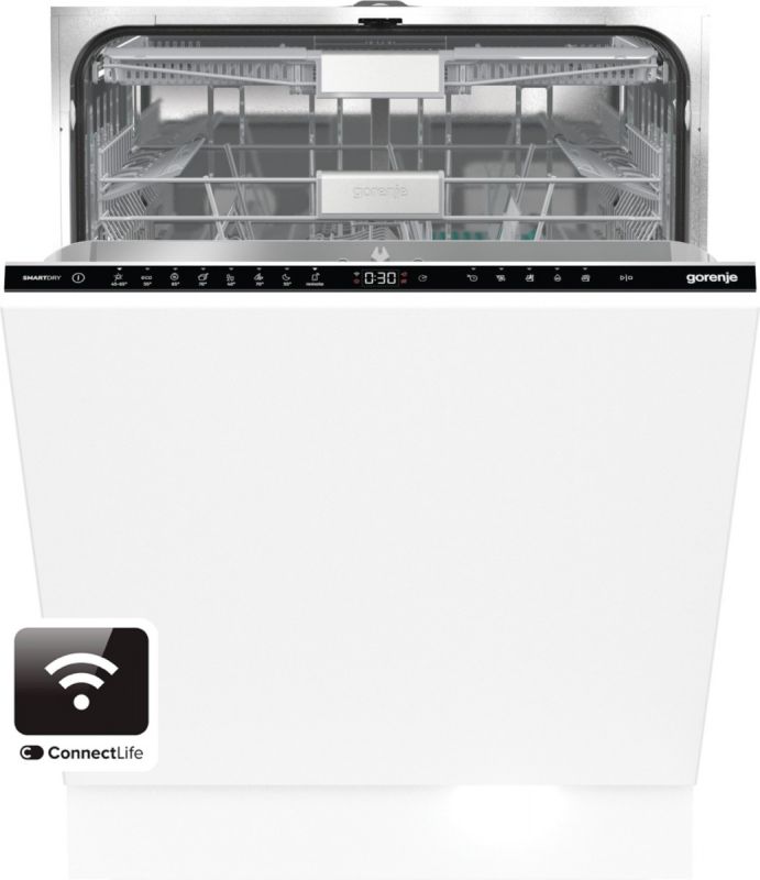 Посудомийна машина Gorenje вбудовувана, 16компл, інверторн, A+++, 60см, TotalDry, Wi-Fi, 3 кошики, білий