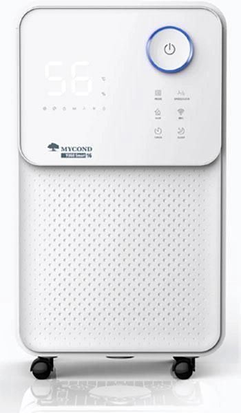 Осушувач повітря Mycond Yugo Smart 16 побутовий, 16л.на добу, 150м3/год, 30м2, дисплей, ел. кер-ня, Wi-Fi, таймер, авто вимк., білий
