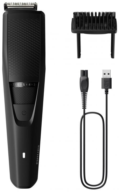 Тример Philips Series 3000, для бороди, вусів, голови та тіла, акум., насадок-1, сталь, чорний