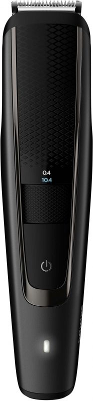 Тример Philips Beardtrimmer series 5000, для бороди і вусів, мережа+акум., насадок-2, чохол, сталь, чорний